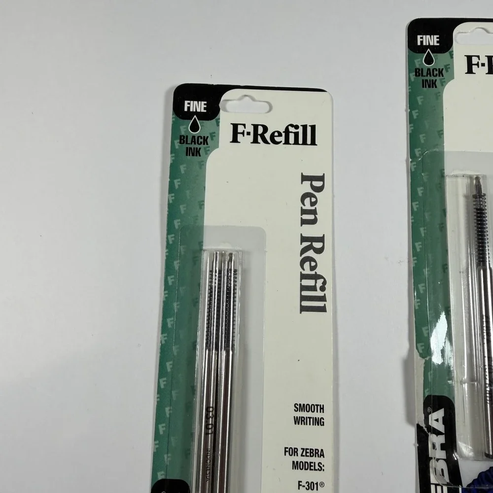 Zebra Pen Refill 0.7mm Black Ink F-301 F-402‎ NOTUS 500 (3 PenRefills)
